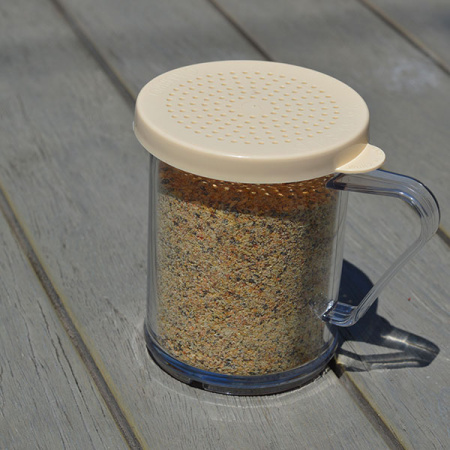 Банка для соли,перца; поликарбонат; 300мл; D=8,H=9.5,L=13см; прозр.,бежев.