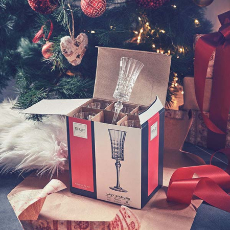 Бокал-флюте «Леди Даймонд»; хр.стекло; 150мл; D=67,H=230мм; прозр.