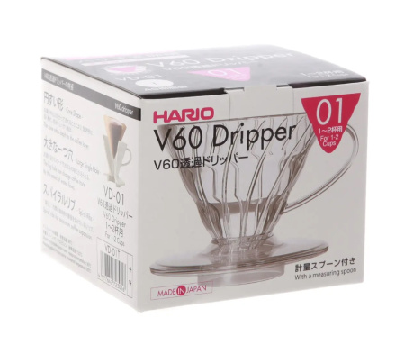 Воронка Hario VD-01T пластик, прозрачный