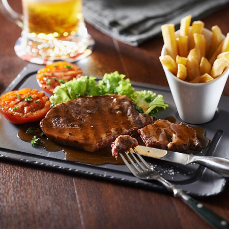 Блюдо прямоуг.с выемкой «Базальт»; керамика; D=5.5,L=33,B=22см; черный,матовый