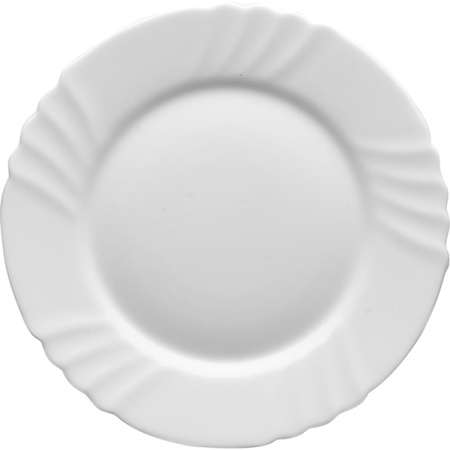 Тарелка «Эбро»; стекло; D=25,H=2см; белый