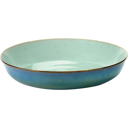 Блюдо глубокое; керамика; D=21,H=4см; голуб.,серый