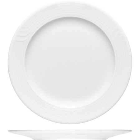 Тарелка мелкая «Карат»; фарфор; D=23,H=2см; белый