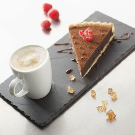 Блюдо с выемкой «Базальт»; фарфор; D=5,L=25,B=12см; черный,матовый