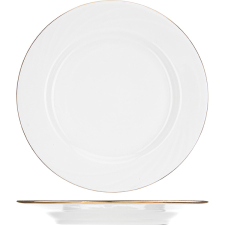 Тарелка  мелкая «Голубка»; фарфор; D=17.5см; белый,золотой