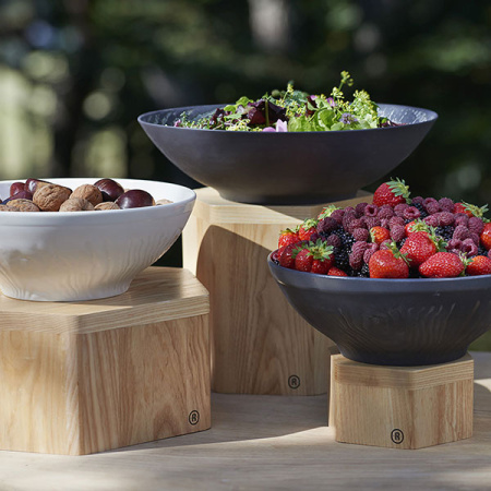 Салатник «Арборесценс»; фарфор; 300мл; D=16,H=3.5см; серый,черный