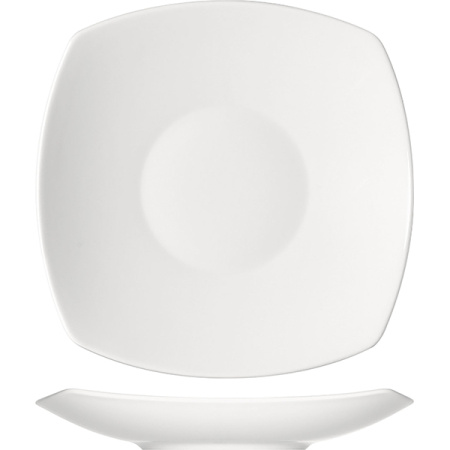 Тарелка глуб.квадр. «Опшенс»; фарфор; 750мл; L=30,B=30см; белый