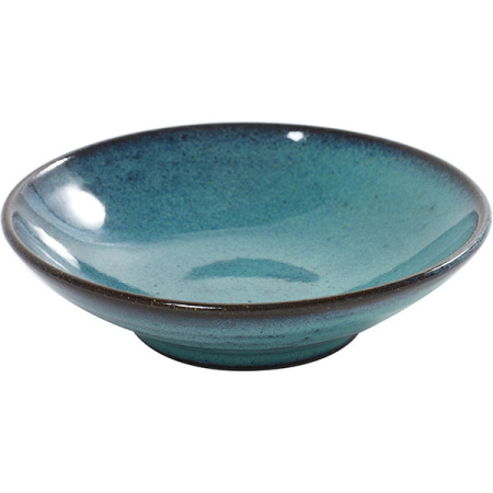 Салатник «Аква»; керамика; 300мл; D=15,H=3.5см; бирюз.