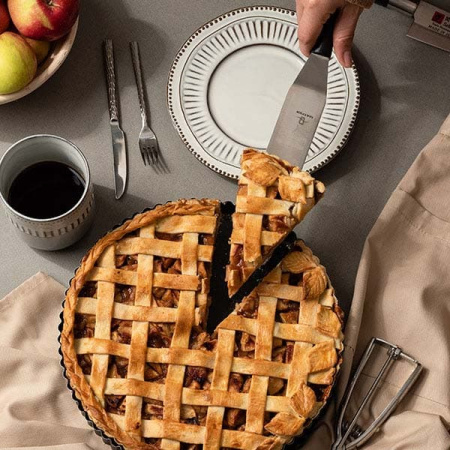 Лопатка изогнутая; сталь,пластик; L=35/21,B=4см; металлич.,черный