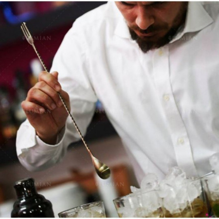 Ложка барная Lumian Trident fork 40 см золото