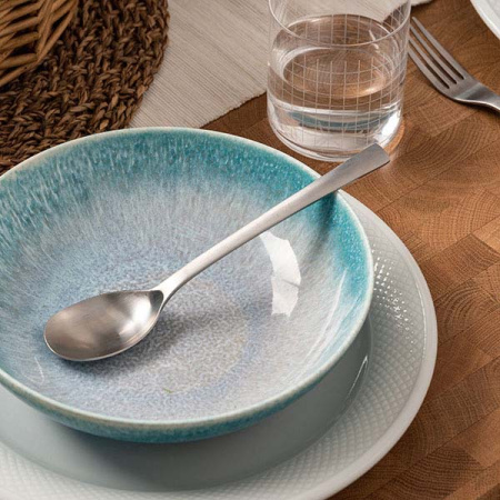 Салатник «Нептун»; фарфор; D=20см; бирюз.,белый