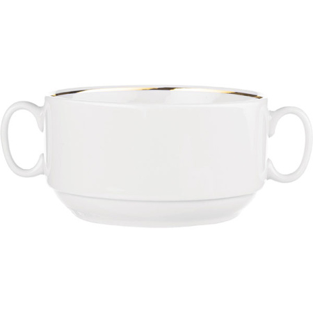 Бульон.чашка; фарфор; 470мл; D=11.7,H=6.4см; белый,золотой