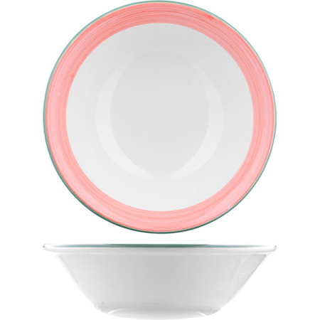 Салатник «Рио Пинк»; фарфор; D=16.5см; белый,розов.