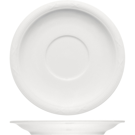 Блюдце «Штутгарт»; фарфор; D=16,H=1.9см; белый