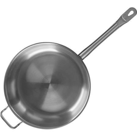 Сковорода (индукция); сталь нерж.; D=36,H=8,L=70,B=38см; металлич.