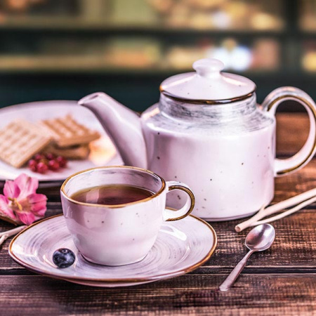 Блюдце «Пастораль»; фарфор; D=14см; серый