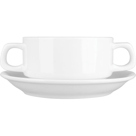 Пара бульонная «Кунстверк»; фарфор; 300мл; D=10.5,H=6см; белый