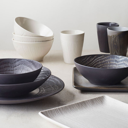 Салатник «Арборесценс»; фарфор; 500мл; D=15,H=8см; черный,серый