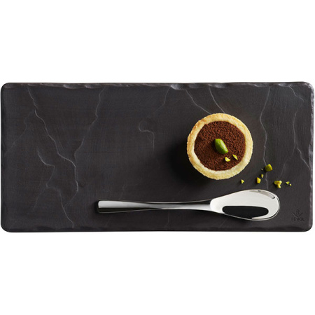 Блюдо прямоугольное «Базальт»; фарфор; L=25,B=12см; черный,матовый