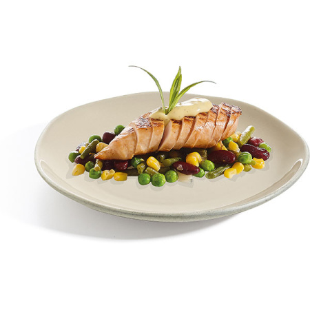 Тарелка мелкая; фарфор; D=25.5см; бежев.