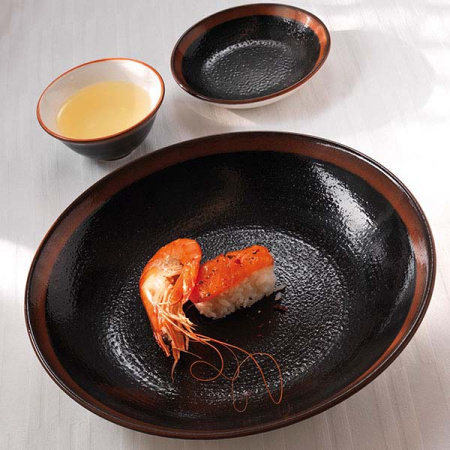 Салатник «Кото»; фарфор; 700мл; D=20.5,H=4см; черный,коричнев.