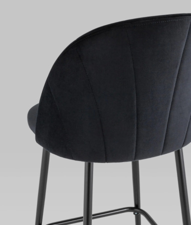 Стул полубарный Логан велюр черный