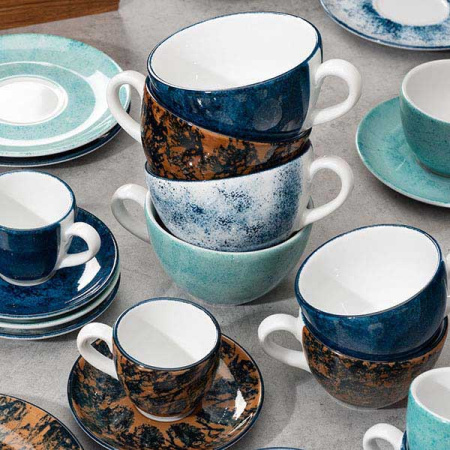 Блюдце с декором Lubiana Аида диаметр 16 см бирюзовый