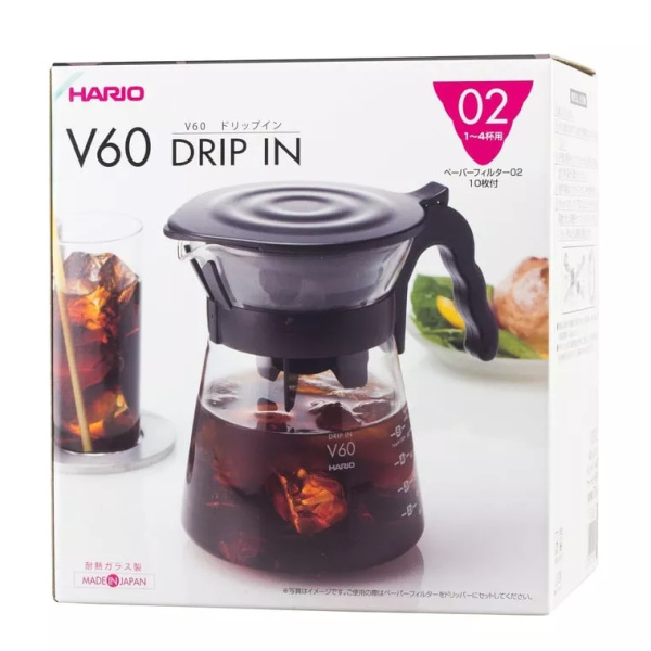 Чайник Hario Drip-In 700 мл + пластиковая воронка черный