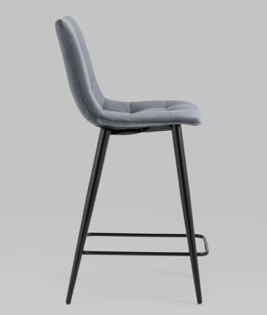 Стул полубарный Джанго велюр тёмно-серый высота сиденья 60 см