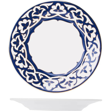 Тарелка мелкая «Восток Голд»; фарфор; D=19,H=2.3см; синий,золотой