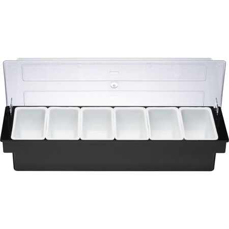 Контейнер для фруктов 6 отделений; абс-пластик,полипроп.; H=9.7,L=49,B=16см; черный