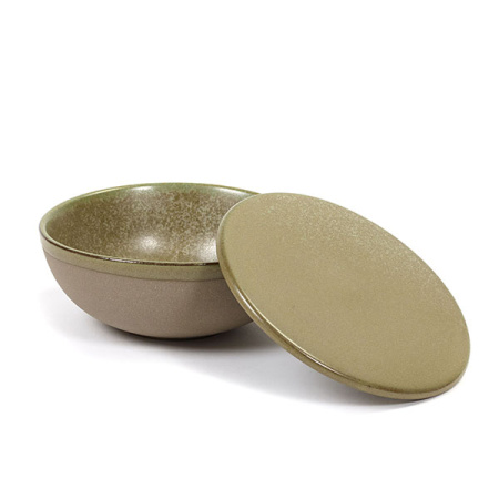 Салатник с крышкой «Серфис»; керамика; D=13,H=5см; зелен.