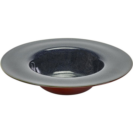 Тарелка глубокая; керамика; D=21.3,H=5см; синий,коричнев.