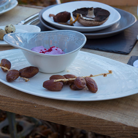 Блюдо «Скейп»; фарфор; H=4.5,L=37.5,B=25см; белый