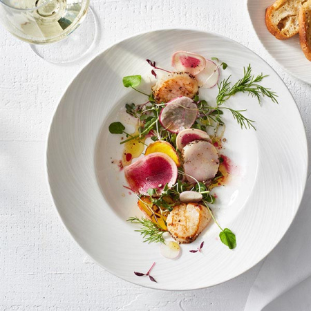 Тарелка для супа/пасты «Спайро»; фарфор; 394мл; D=24,H=4.5см; белый