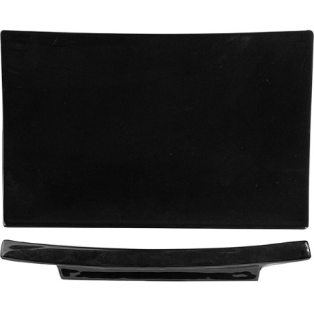 Блюдо для суши прямоугольное «Кунстверк»; фарфор; H=2.8,L=33,B=21см; черный