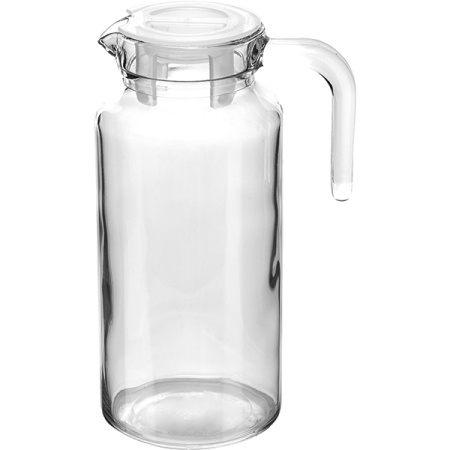 Кувшин с крышкой «Бейзик»; стекло,пластик; 1.3л; H=229,L=133мм