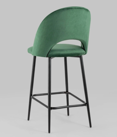 Стул полубарный Меган велюр зеленый