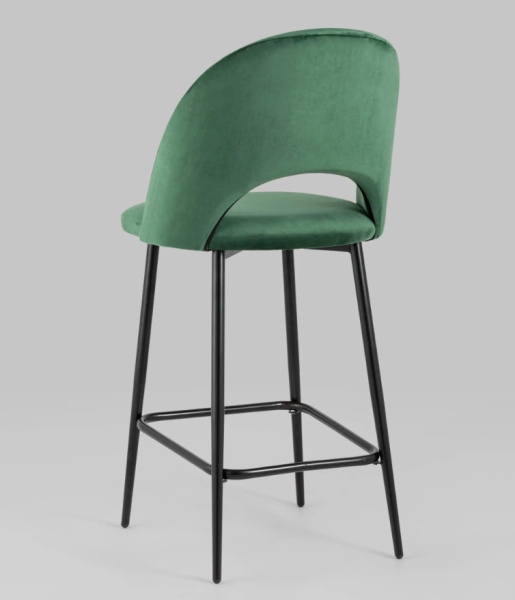 Стул полубарный Меган велюр зеленый