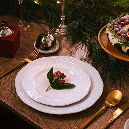 Тарелка мелкая «Афродита»; фарфор; D=19,H=1.5см; белый