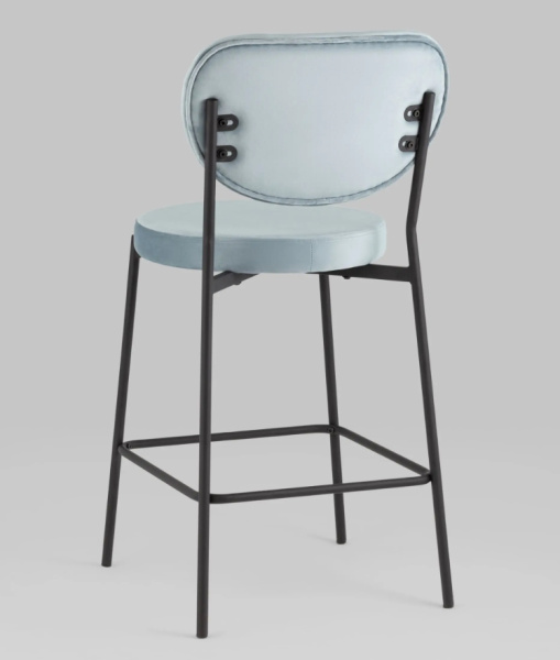 Стул полубарный Барбара NEW велюр серо-голубой