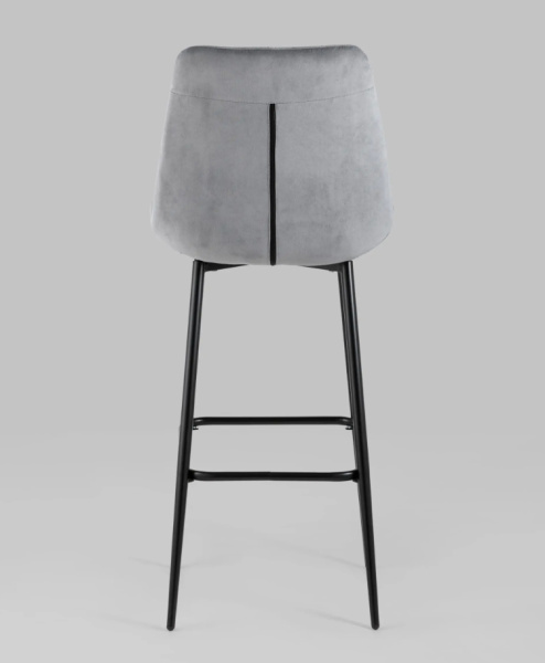 Стул барный Флекс велюр серый