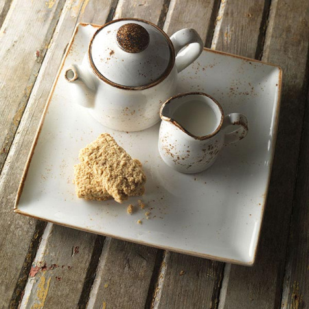 Блюдо квадратное «Крафт»; фарфор; H=1.8,L=27,B=27см; белый