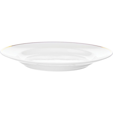 Тарелка мелкая «Идиллия»; фарфор; D=26.5,H=3.4см; белый,золотой