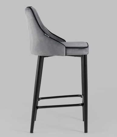 Стул полубарный Коби велюр серый