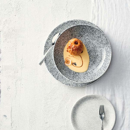 Салатник; фарфор; D=20.5см; белый,черный