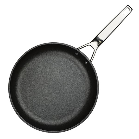 Сковорода; алюм.литой,тефлон; D=28,H=5.2,L=54см; черный