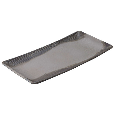 Блюдо прямоуг. «Арборесценс»; керамика; L=30,B=12см; черный,серый