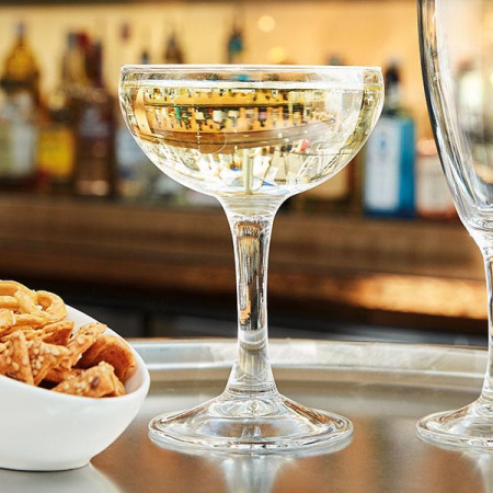 Шампан.-блюдце «Элеганс»; стекло; 160мл; D=90,H=123мм; прозр.