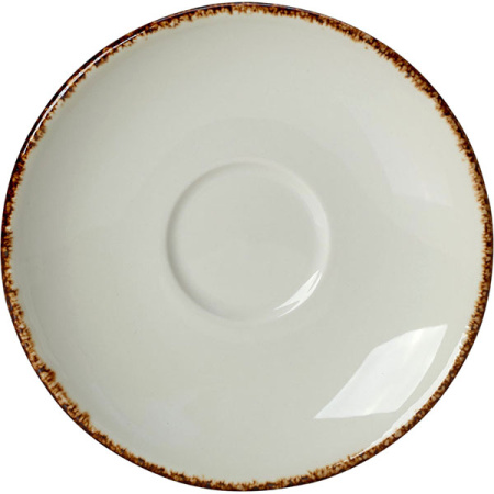 Блюдце «Браун дэппл»; фарфор; D=12.5см; белый,коричнев.